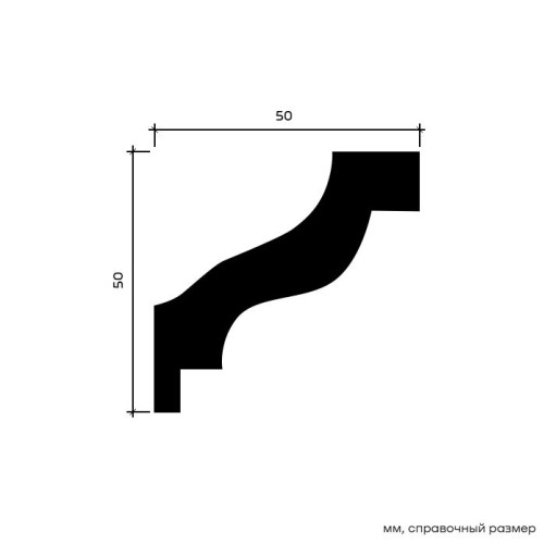 Потолочный плинтус под покраску Европласт 1.50.103 2000×50×50