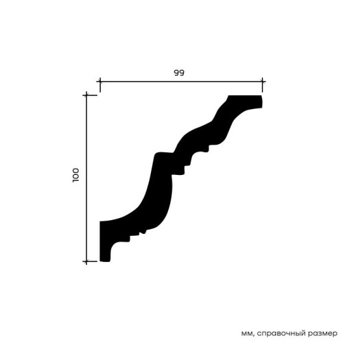 Потолочный плинтус под покраску Европласт 1.50.116 2000×99×100