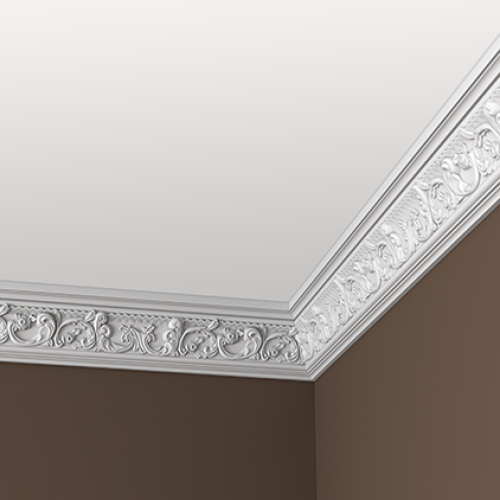 Потолочный плинтус под покраску Европласт 1.50.124 2000×55×115