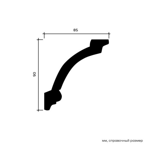 Потолочный плинтус под покраску Европласт 1.50.125 2000×85×90