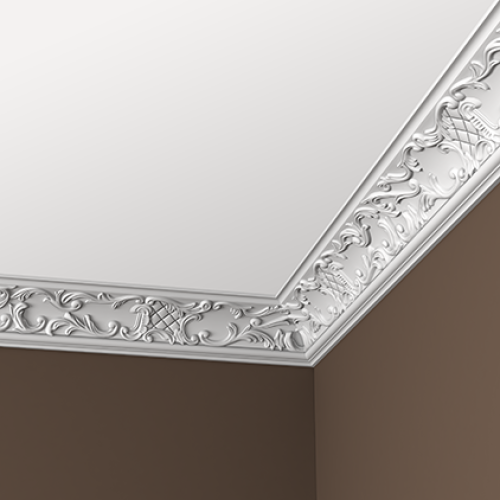 Потолочный плинтус под покраску Европласт 1.50.125 2000×85×90