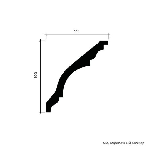 Потолочный плинтус под покраску Европласт 1.50.139 2000×99×100