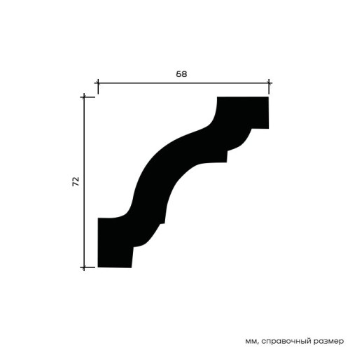 Потолочный плинтус под покраску Европласт 1.50.141 2000×68×72