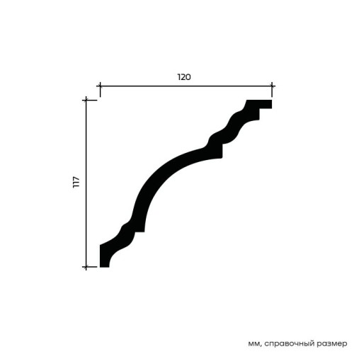 Потолочный плинтус под покраску Европласт 1.50.148 2000×120×117