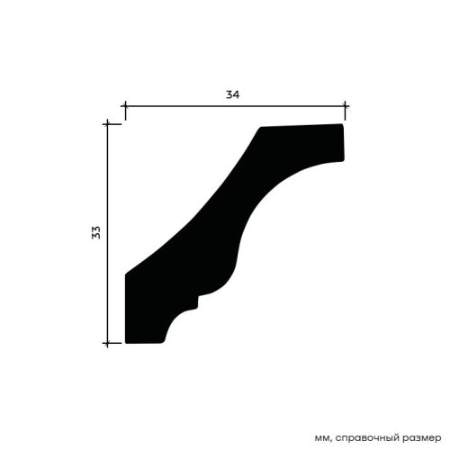 Потолочный плинтус под покраску Европласт 1.50.158 2000×34×33