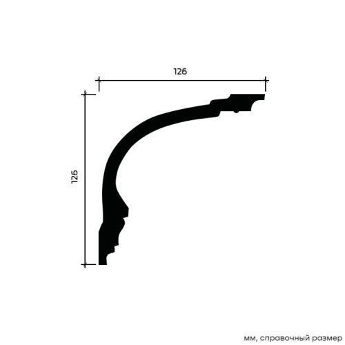 Потолочный плинтус под покраску Европласт 1.50.164 2000×126×126