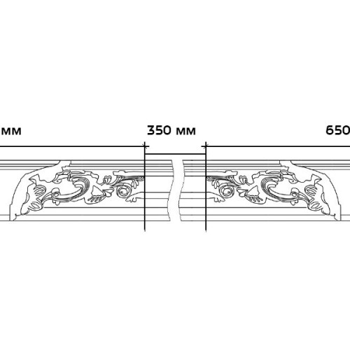 Потолочный плинтус под покраску Европласт 1.50.167 2000×121×119