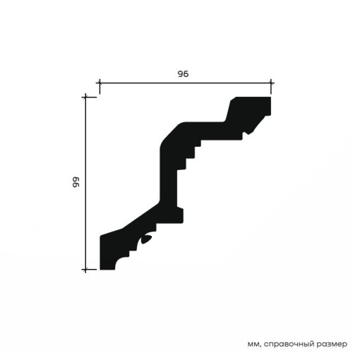 Потолочный плинтус под покраску Европласт 1.50.169 2000×96×99