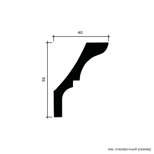 Потолочный плинтус под покраску Европласт 1.50.173 2000×40×55