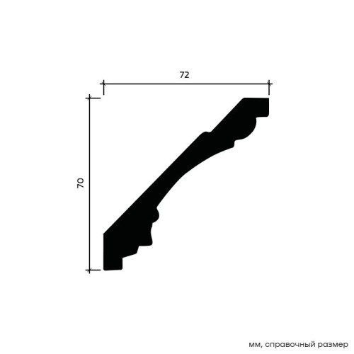 Потолочный плинтус под покраску Европласт 1.50.189 2000×72×70