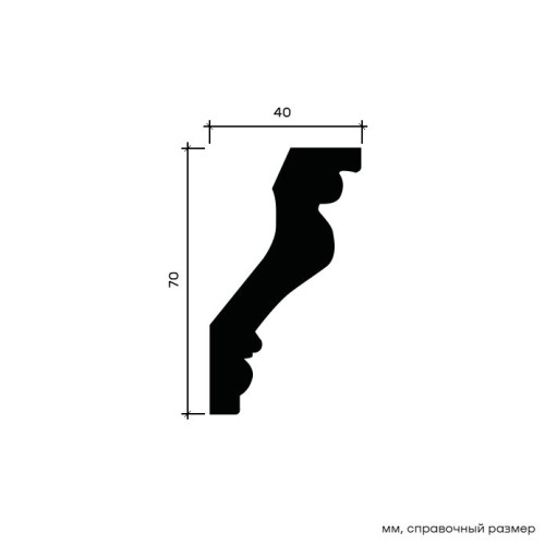 Потолочный плинтус под покраску Европласт 1.50.192 2000×40×70
