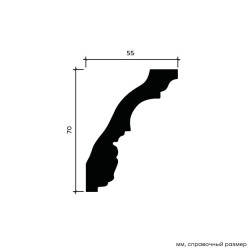 Потолочный плинтус под покраску Европласт 1.50.251 2000×55×70