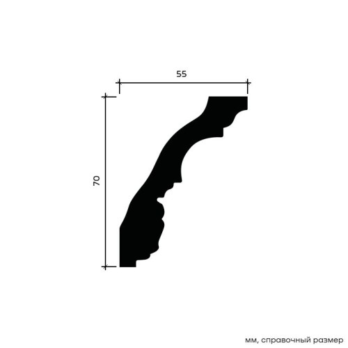 Потолочный плинтус под покраску Европласт 1.50.251 2000×55×70