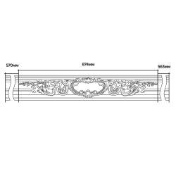 Потолочный плинтус под покраску Европласт 1.50.252 2000×121×119