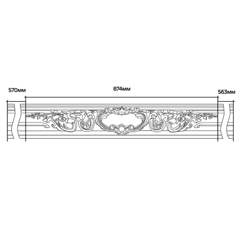 Потолочный плинтус под покраску Европласт 1.50.252 2000×121×119