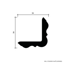 Потолочный плинтус под покраску Европласт 1.50.257 2000×39×39