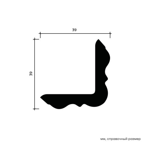 Потолочный плинтус под покраску Европласт 1.50.257 2000×39×39