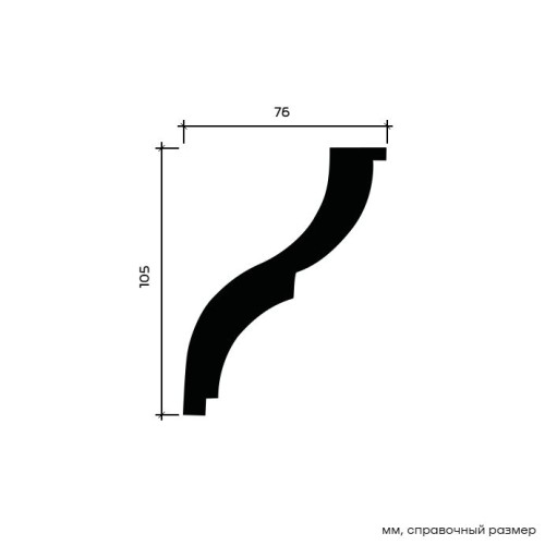 Потолочный плинтус под покраску Европласт 1.50.275 2000×76×105