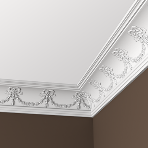 Потолочный плинтус под покраску Европласт 1.50.120 2000×112×142