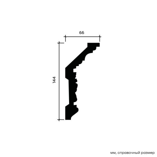 Потолочный плинтус под покраску Европласт 1.50.128 2000×66×144