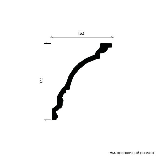 Потолочный плинтус под покраску Европласт 1.50.256 2000×133×173