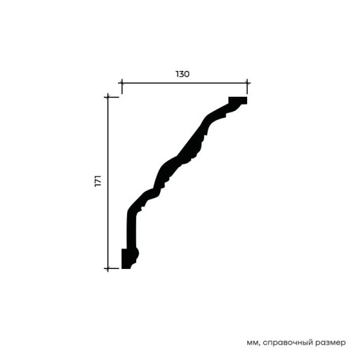 Потолочный плинтус под покраску Европласт 1.50.201 2000×130×171