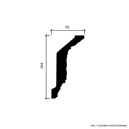 Потолочный плинтус под покраску Европласт 1.50.281 2000×112×204