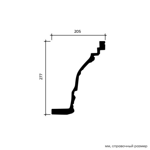 Потолочный плинтус под покраску Европласт 1.50.524 2000×205×277