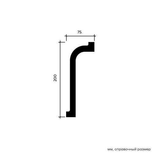 Потолочный плинтус под покраску Европласт 1.50.805 2000×75×200