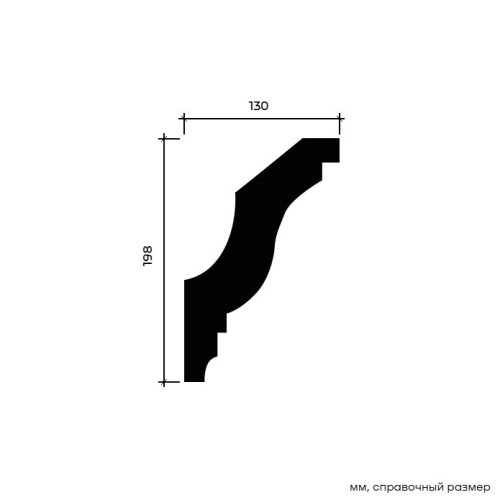 Потолочный плинтус под покраску Европласт 1.50.273 2000×130×198