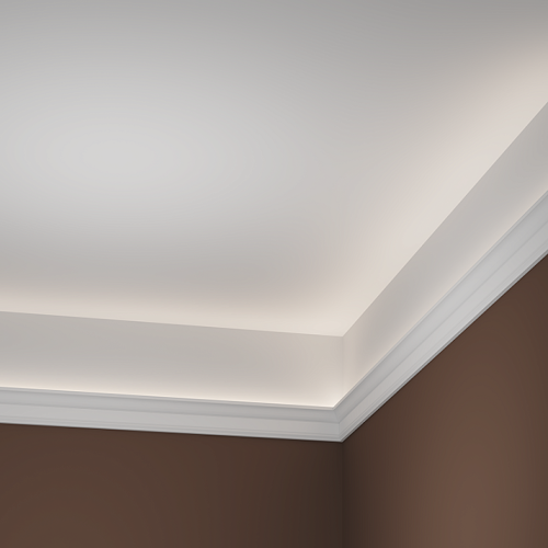 Потолочный плинтус под покраску Европласт 1.50.174 с подсветкой 2000×36×62