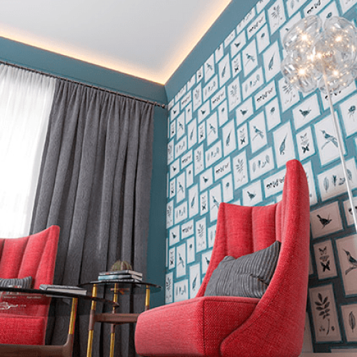 Потолочный плинтус под покраску Европласт 1.50.624 с подсветкой 2000×120×199