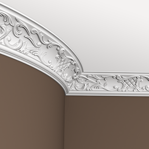 Потолочный плинтус под покраску гибкий Европласт 1.50.125 2000×85×90