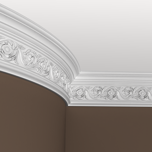 Потолочный плинтус под покраску гибкий Европласт 1.50.128 2000×66×144