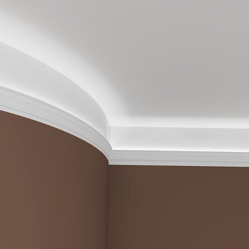 Потолочный плинтус под покраску гибкий Европласт 1.50.174 с подсветкой 2000×36×62