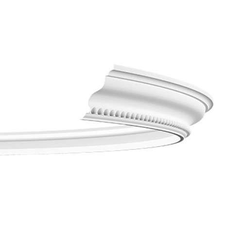 Потолочный плинтус под покраску гибкий Европласт 1.50.216 с подсветкой 2000×67×75