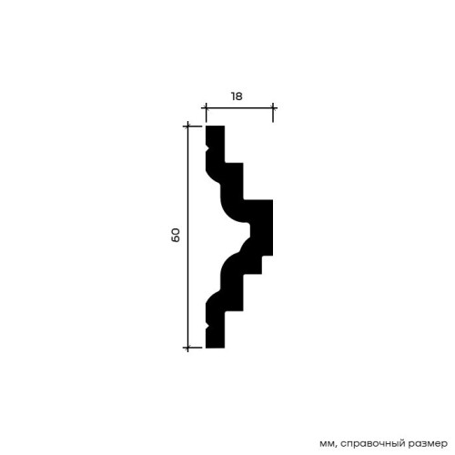 Молдинг под покраску Европласт 6.51.802 2000×60×18