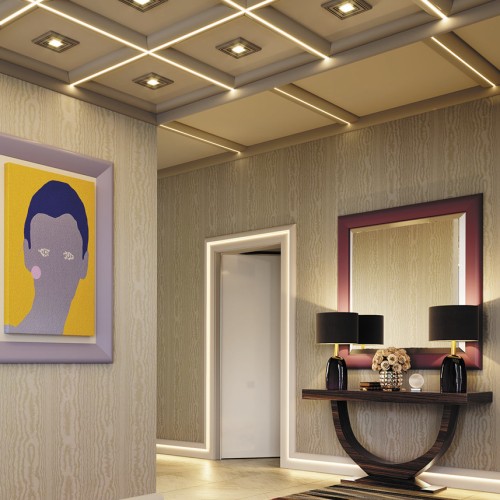 Молдинг под покраску Европласт 6.51.710 с подсветкой 2000×57×33