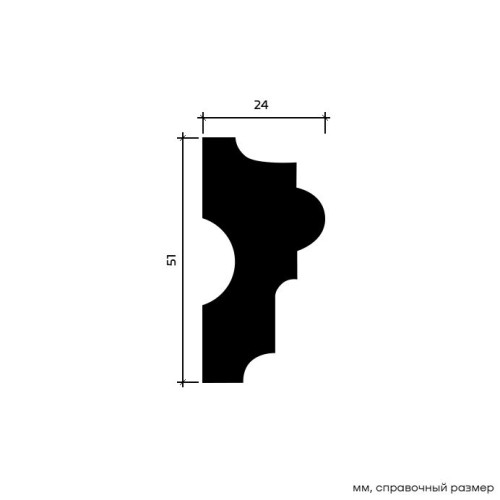 Молдинг под покраску Европласт 1.51.304 2000×51×24