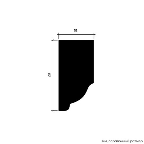 Молдинг под покраску Европласт 1.51.305 2000×28×15