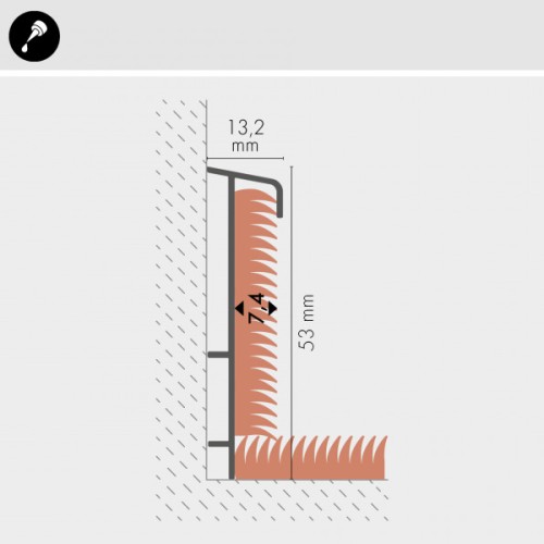 Плинтус ПВХ для ковролина Cezar Шоколадный 117 2500×53×13,2