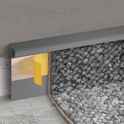 Плинтус ПВХ для ковролина Cezar Темно-серый 106 2500×53×13,2