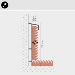 Плинтус ПВХ для ковролина Cezar Графит 123 2500×53×13,2