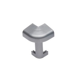 Угол ПВХ внешний для плинтуса Cezar Серебряный матовый 119 39,2 мм