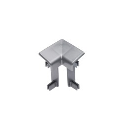 Угол ПВХ внутренний для плинтуса Cezar Серебряный матовый 119 40,5 мм