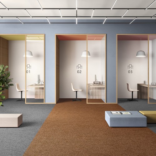 Ковровая плитка Associated Weavers Medusa Tile цвет 84 Terracotta 500×500×5,4