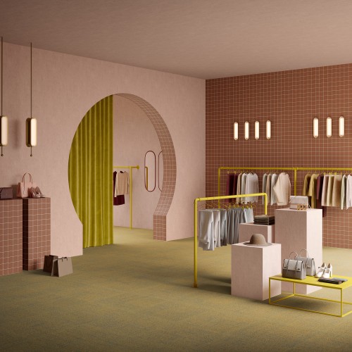 Ковровая плитка Associated Weavers Mantra Tile цвет 29 Moss 500×500×5,2