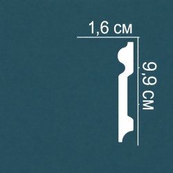 Плинтус полиуретановый под покраску Перфект Плюс AD401 2400×99×16