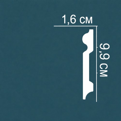 Плинтус полиуретановый под покраску Перфект Плюс AD401 2400×99×16