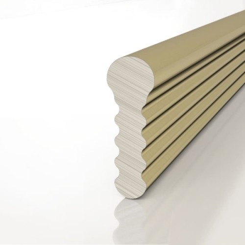 Профиль алюминиевый теневой разделительный Decaro D009.2A Brass латунный 3000×3×8,5